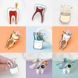 Catuni Dental Tooth Tools Pin Brooch Medical Enamel Lanyard Lapel Backpack Badge Accessories for Dentist Doctor Nurse Gaduate