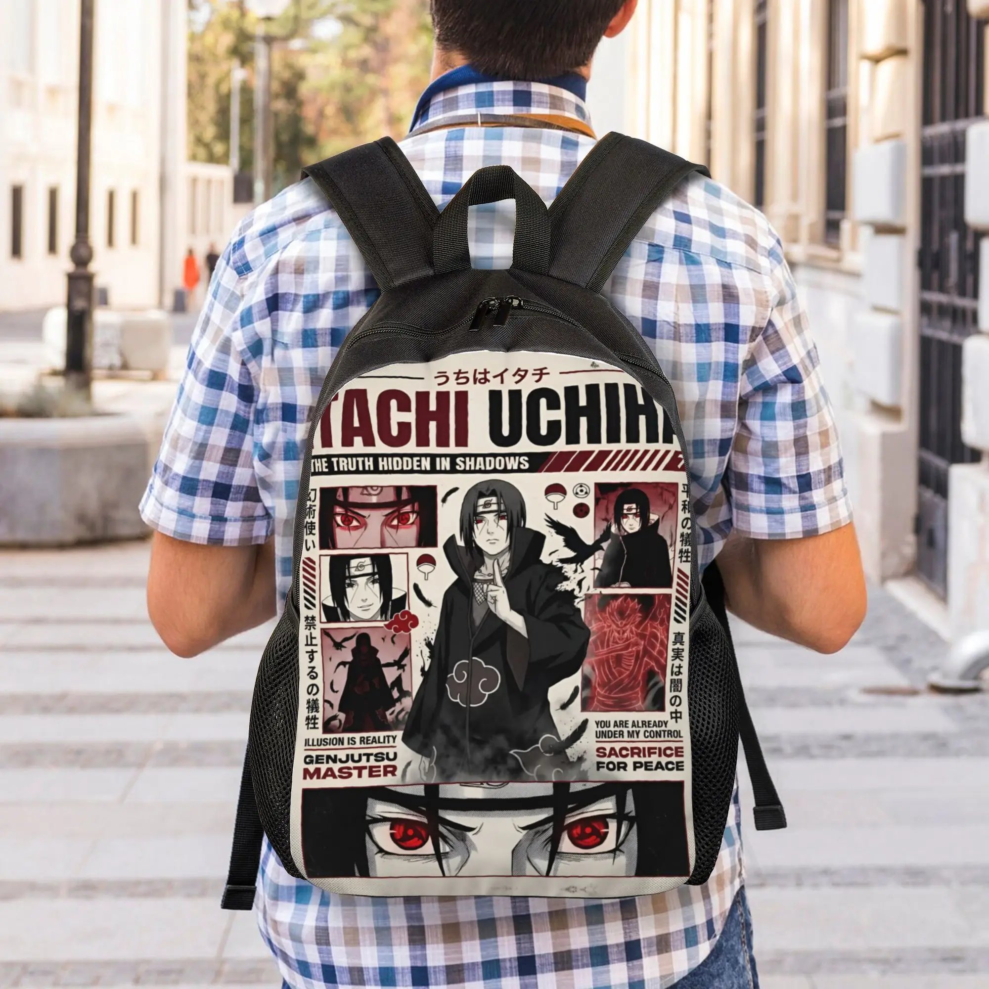 N-Narutoes Akatsukis Backpacks for Men Women School College Student Bookbag Fits 15 Inch Laptop Uchiha Itachi Bags view 6