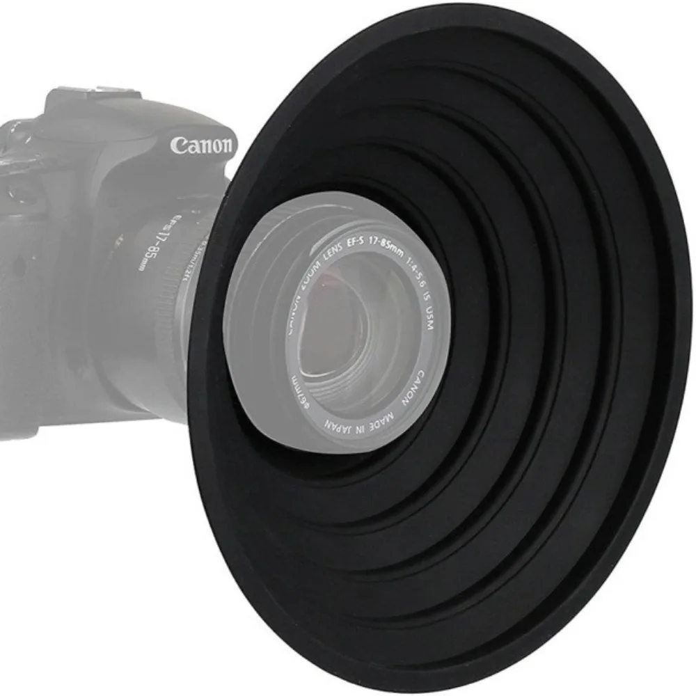 Silicone Lens Hood Foldable Diameter 53mm~72mm,73mm~88mm Camera Lens Hood Anti-glass Anti Reflective Reversible Lens Shade