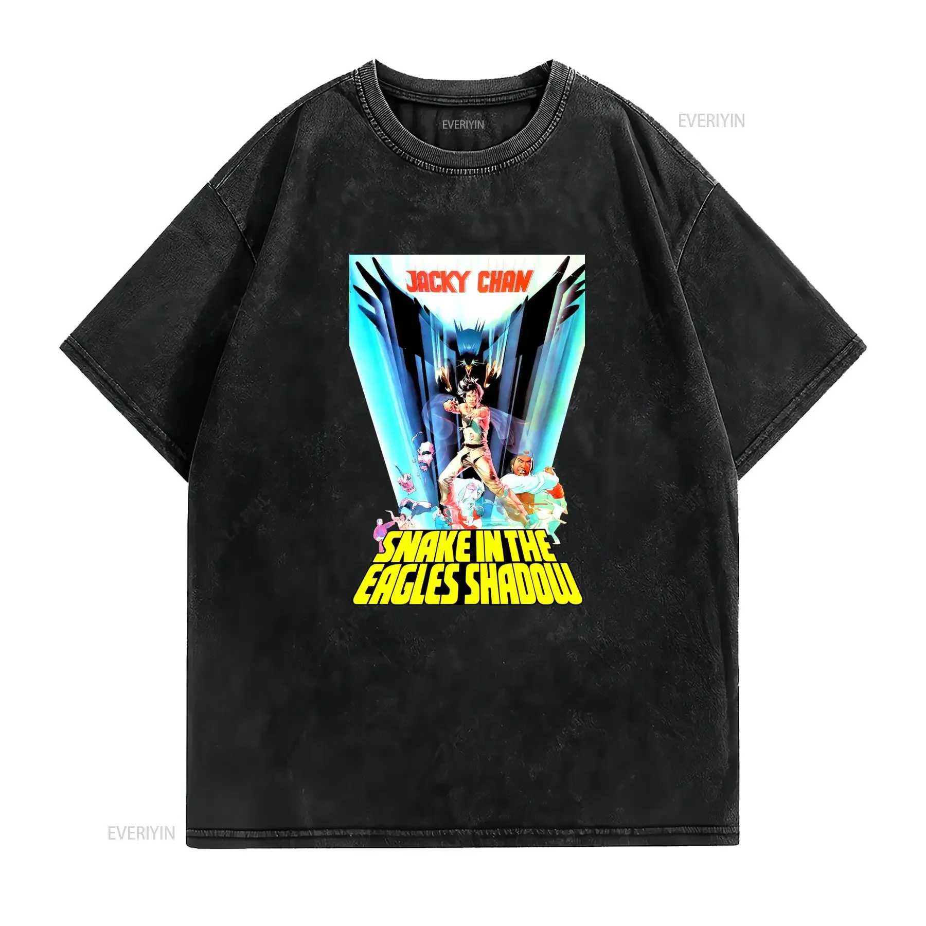 Camiseta de Kung Fu Vintage para Hombres con Serpiente en la Sombra del Águila Diseño Jackie Chan Inspirado Películas Acción