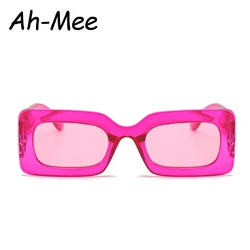 Fashion Square Rose Pink Y2K Rectangle Frame Sunglasses Women Brand Retro Punk Summer Sun Glasses Female Eyewear Shades UV400