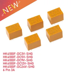 5Pcs/1pc Mini Power Relay HK4100F DC3V DC5V DC9V DC12V DC24V SHG DC 3V 5V 9V 12V 24V 3A 6Pin HK4100F-DC5V-SHG Rele Relais