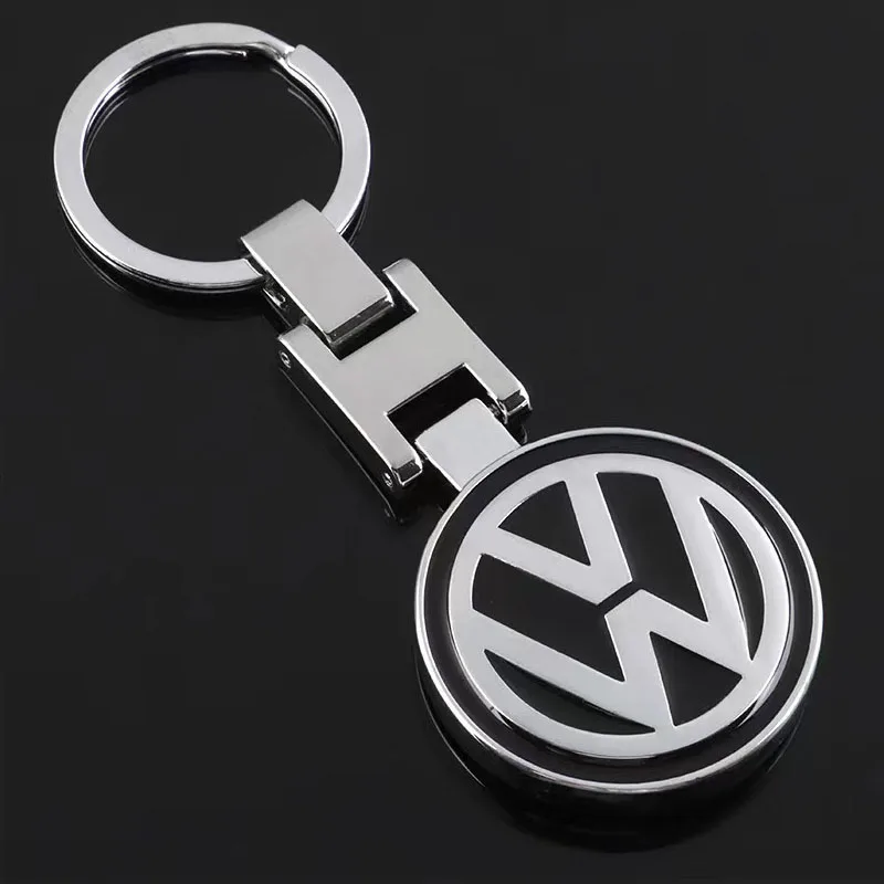 3D Metal/Leather Car Logo Key Chain Keyring Auto Interiors Accessories For Volkswagen VW Rline Amarok T5 Phaeton Tiguan T-Cross