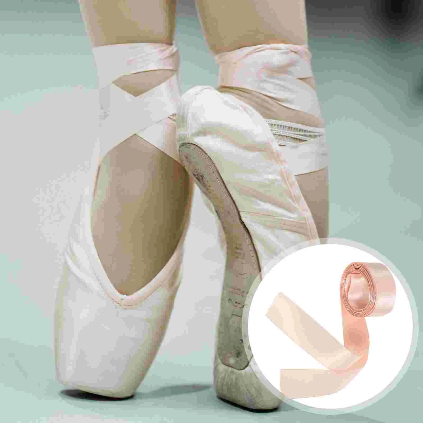 2 Pcs Shoes for Girls Satin Ribbon Women Pink Flat Dance Show Colored Ribbons Ballet Women's Dancing