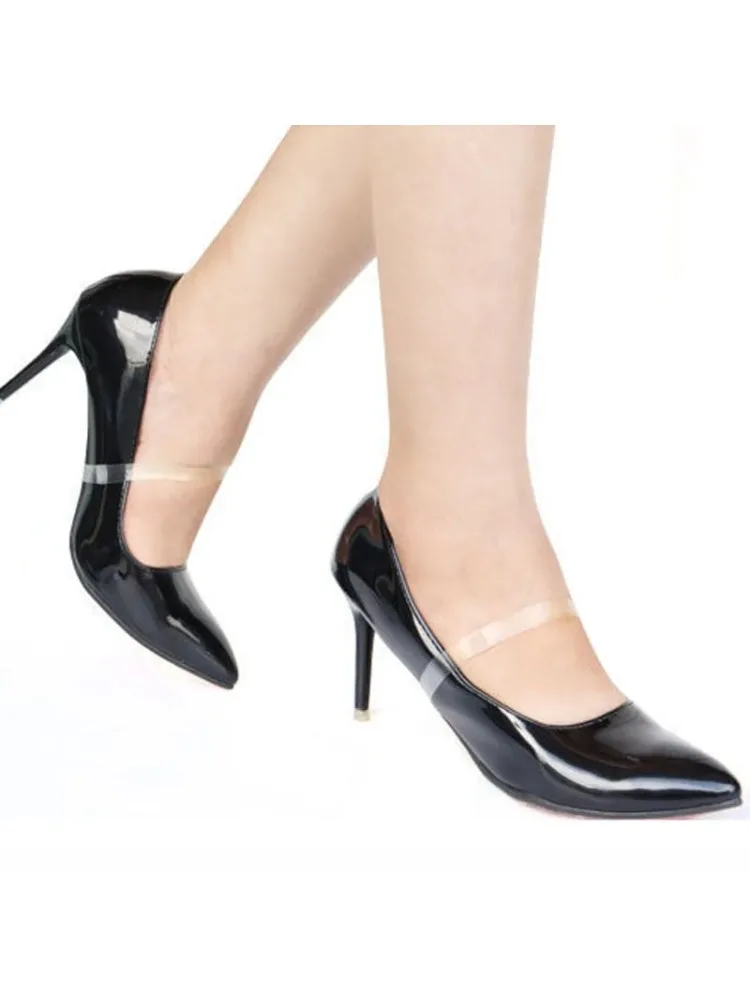 6 paires de lacets réglables paresseux dentelle Invisible transparente Silicone sans talon résistant à l'usure chaussures à talons hauts sangle.