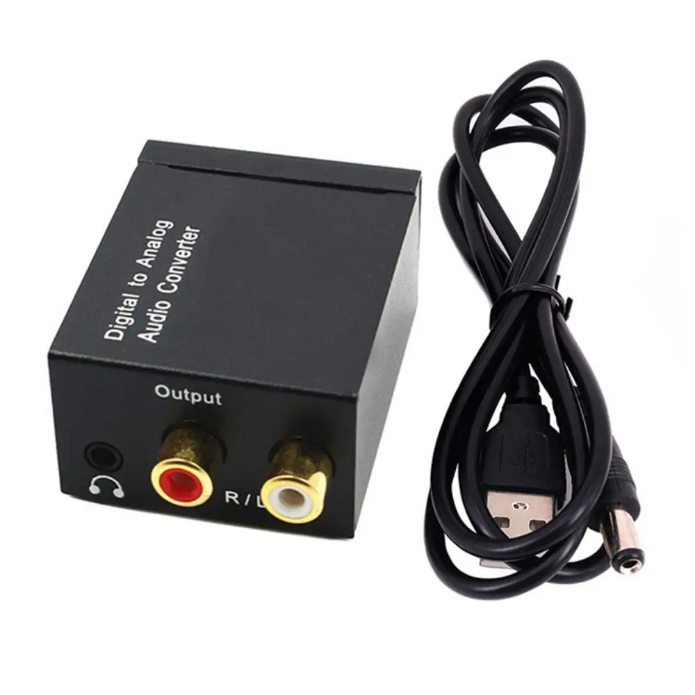 

Digital/Coaxial Fiber Digital To Analog Audio Converter Toslink RCA(L/R) Analog Output Converter Optical Fiber 3.5MM Audio