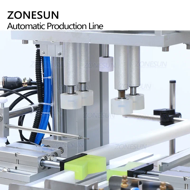 ZONESUN 4-головочная квадратная плоская бутылка для крема с маслом для тела, может дозировать сервопривод, машина для наполнения и маркировки для производственной линии