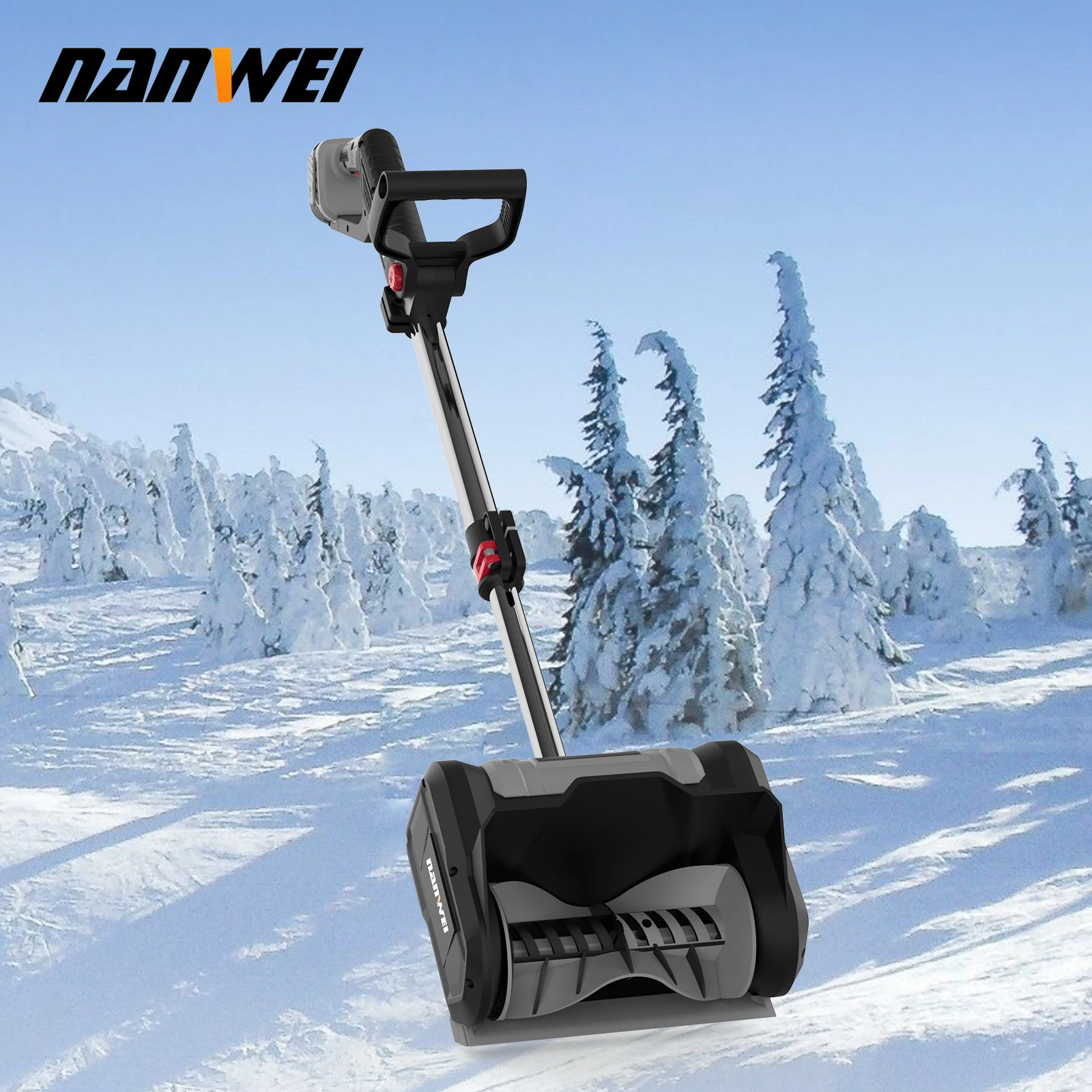 NANWEI Brushless Industrial Electric Push Snow Thrower Snow Shovel 20V Large Capacity Snow Remover Sweeping 25cm