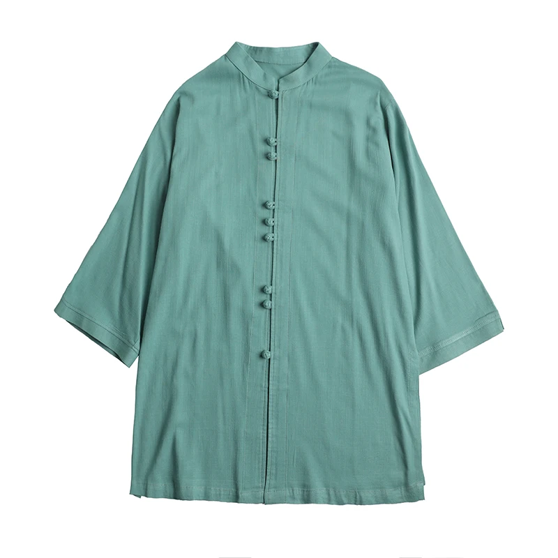 Summer Cotton Linen Tai Chi Uniform - Lightweight Mid-Sleeve Martial Arts Suit for Kung Fu Competition & Performance (Men/Women)