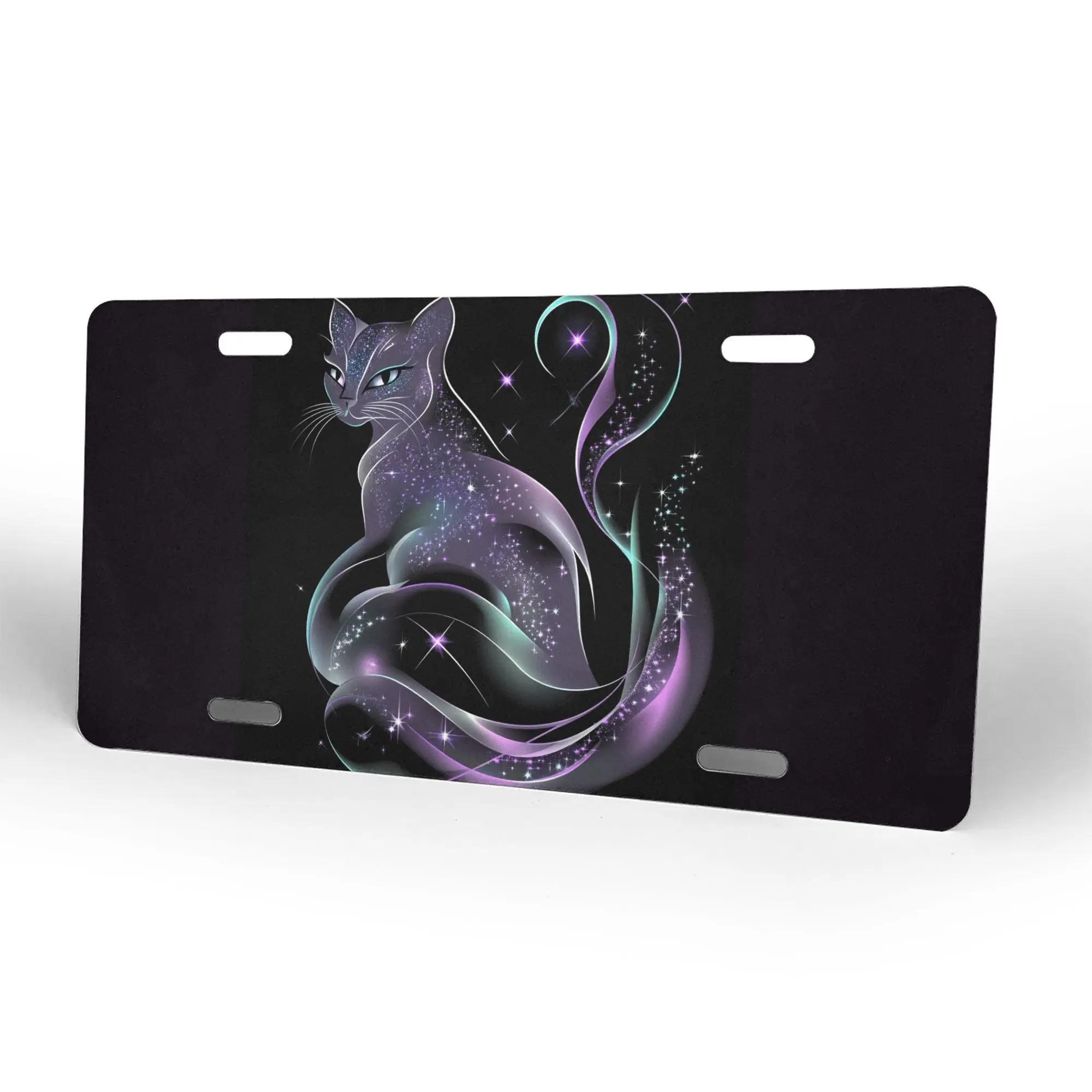 Impresión plana 2D, 1 unidad, placa decorativa de aluminio con diseño de gato, unisex, solo para decoración, 15,24x30,48 cm, solo para decoración
