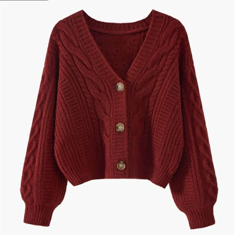 

Size S-3XL Fashion Solid Casual Sweater Women Knitwear 2024 Autumn Warm Knitted V-neck Long Sleeve Women's Cardigans Coat Tops