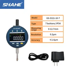 SHAHE 0.2μm High Resolution Digital Dial Indicator 0.5''/12.7mm Precision Tool Tester Dial Indicator