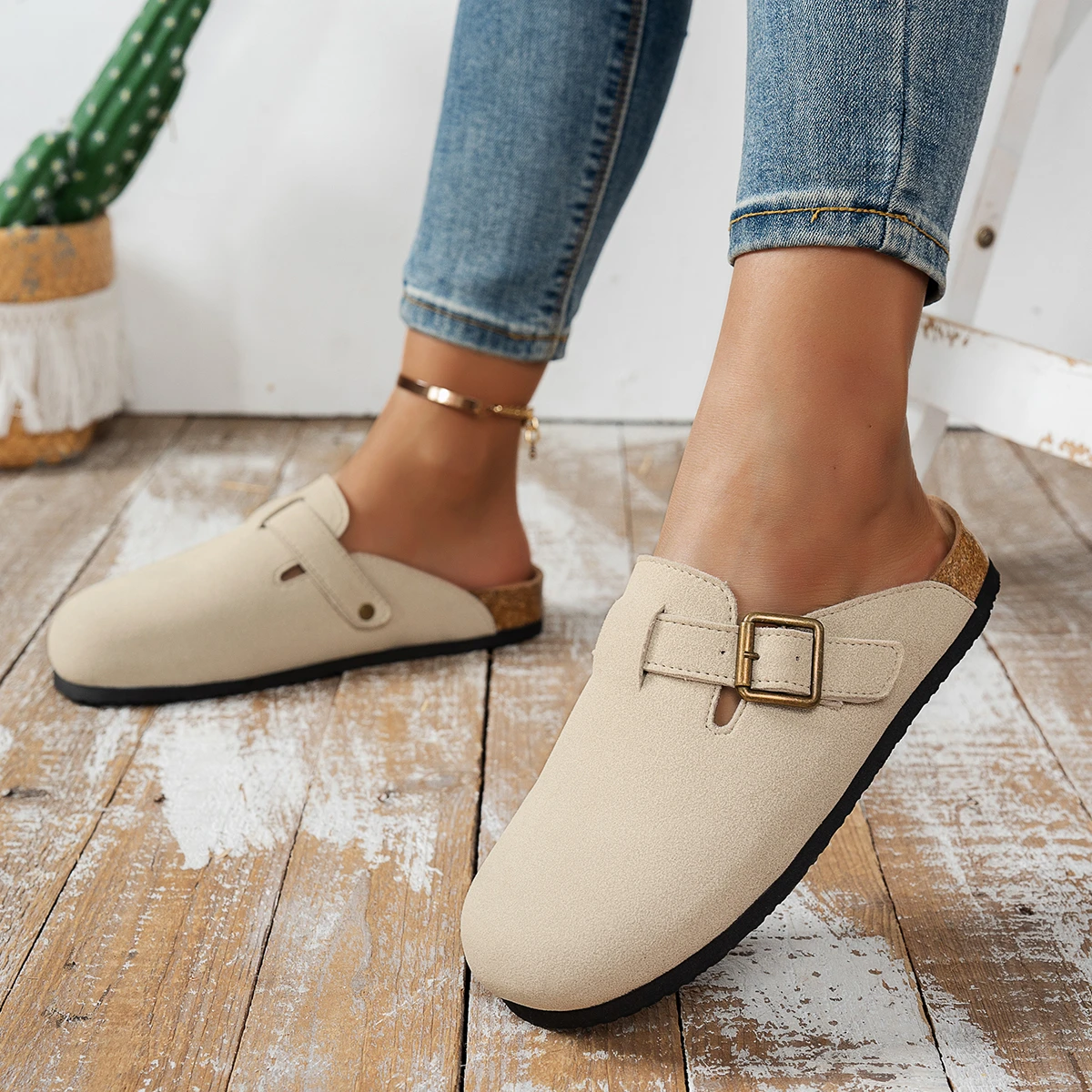Sandal Wanita Sepatu Mules Kas - Slip On Mule Flat ulasan dan harga