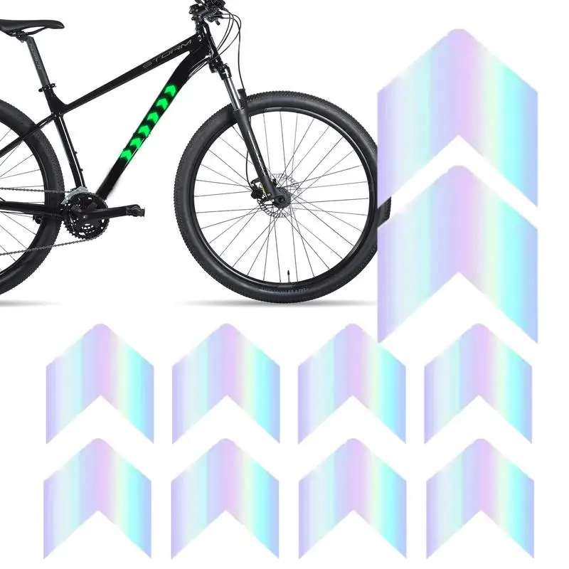 Reflective Bike Stickers Reflective Motorcycle Stickers 10X Adhesive Art Tape Reflectors For Helmet Car Motocross Mountain