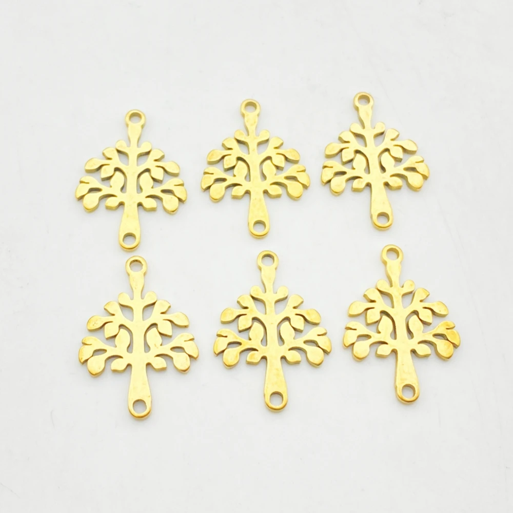 3Pieces/Lot Apple Tree Dangle Earring DIY Findings Stainless Steel Tree Jewelry Connector