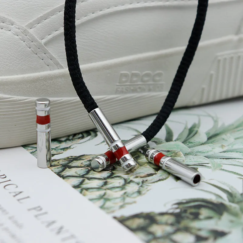 Weioulacets 25.3*5.2mm Bright Slive&Red High Rank Aglets 20pcs Sneaker Rope Fashion Metal Tips Women Canvas Elegant String Heads