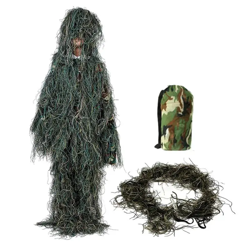 Camouflage Cape Breathable Survival Camouflage Clothing For Men With Hat And Bag Bird Photography Costume Sniper Pant Top