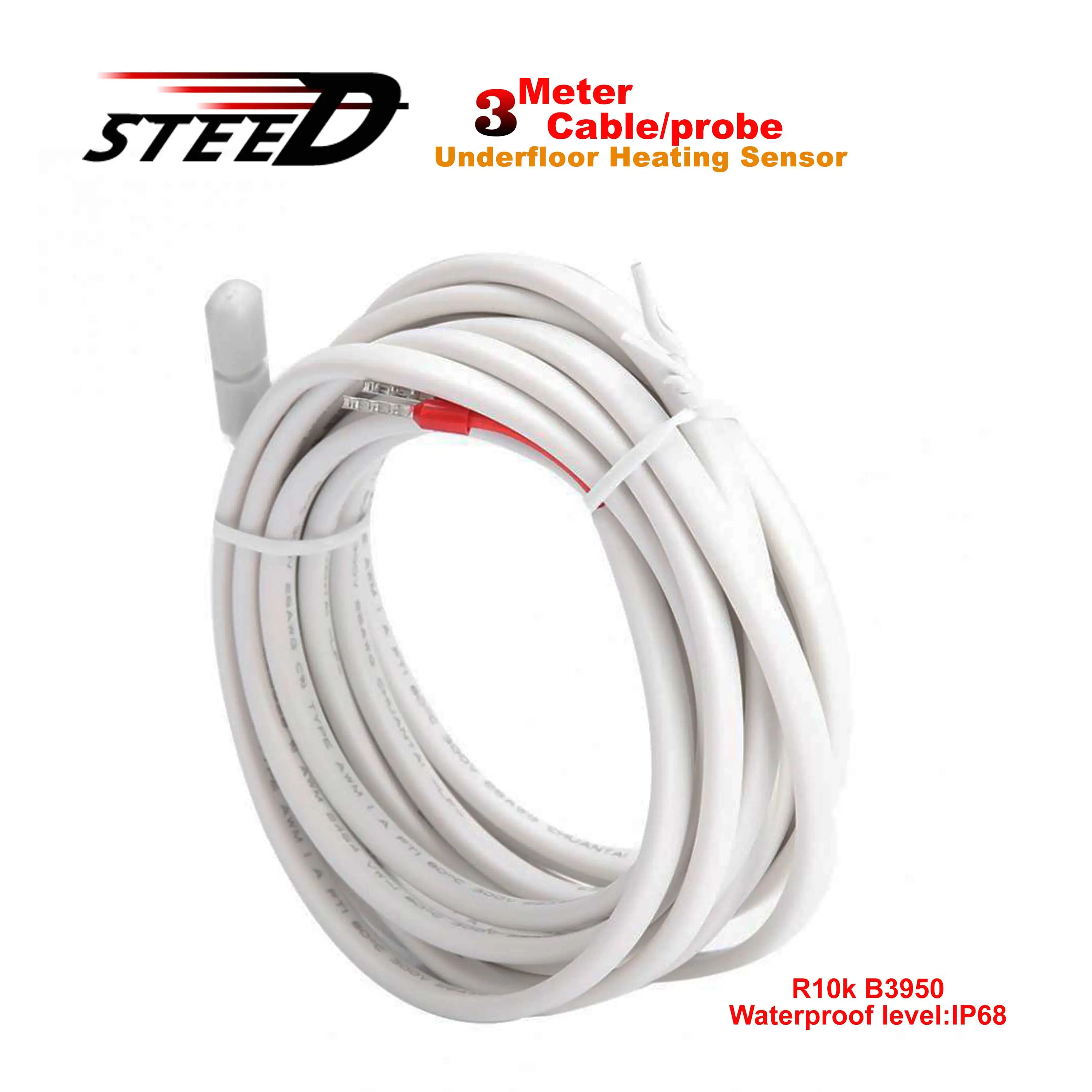 Cable impermeable de 3M, sonda de temperatura IP68, Sensor NTC para calefacción de suelo, termostato, accesorios móviles