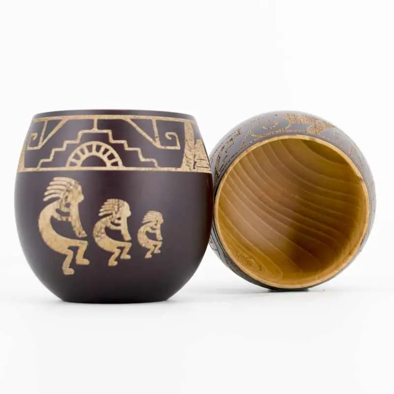 Houten yerba kalebas mate thee cup 6oz handgemaakt natuurlijk hout koffie water cup met lepel stro bombilla 180ml