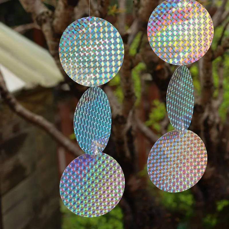 Adhesive Round Paste Type Bird Repellent Tape Garden Reflective Anti Bird Pigeon Scare Eflective Stick Tapes Repellent Ribbon