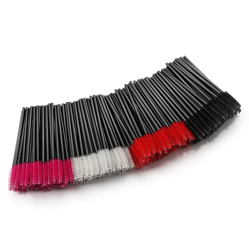 แปรงปัดขนตาแบบใช้แล้วทิ้ง 100 ชิ้น หวีคิ้วแบบกลวง แปรงต่อขนตา แปรงแต่งหน้า แท่งมาสคาร่า ไมโครบรัช อุปกรณ์เสริมความงาม