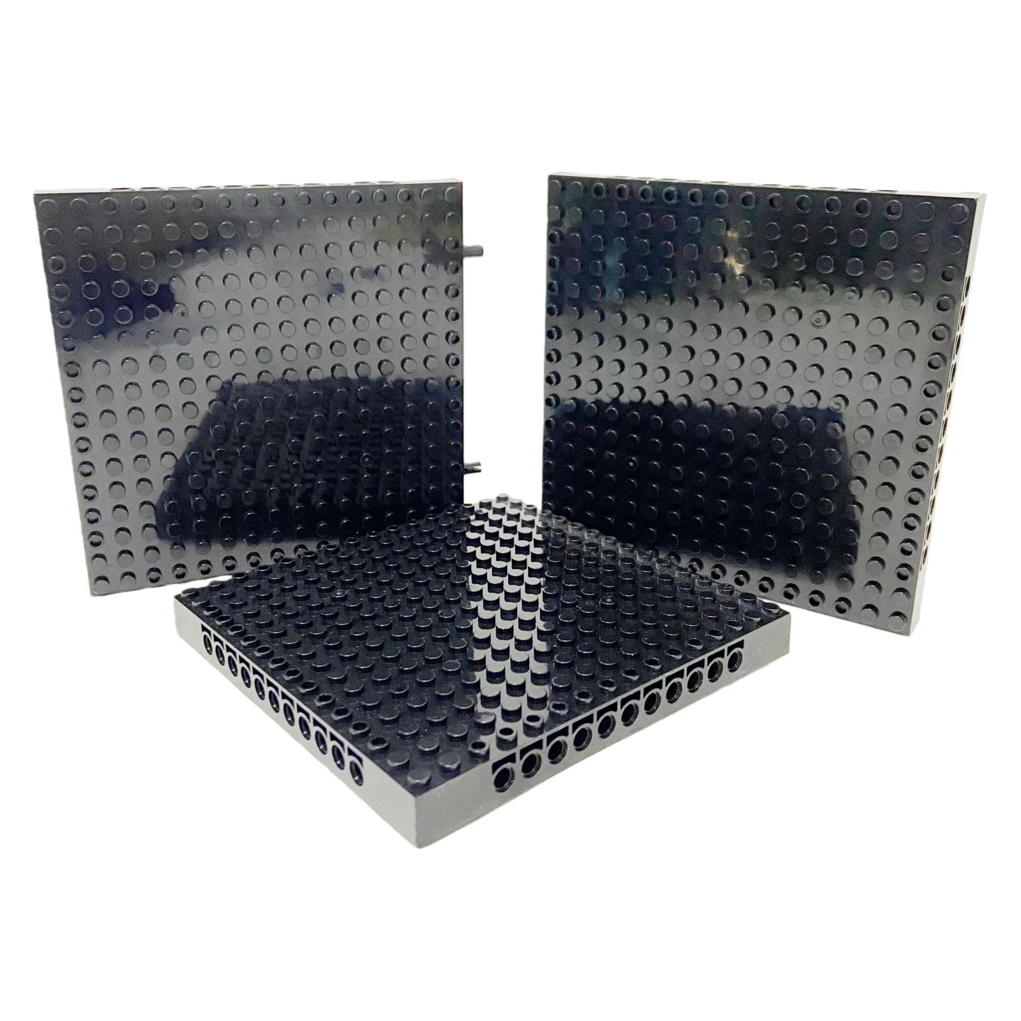 MOC 16x16 Dots Thick Black Baseplate Building Blocks Latchs Splice Brick DIY Combination Connect Module Compatible Accessories