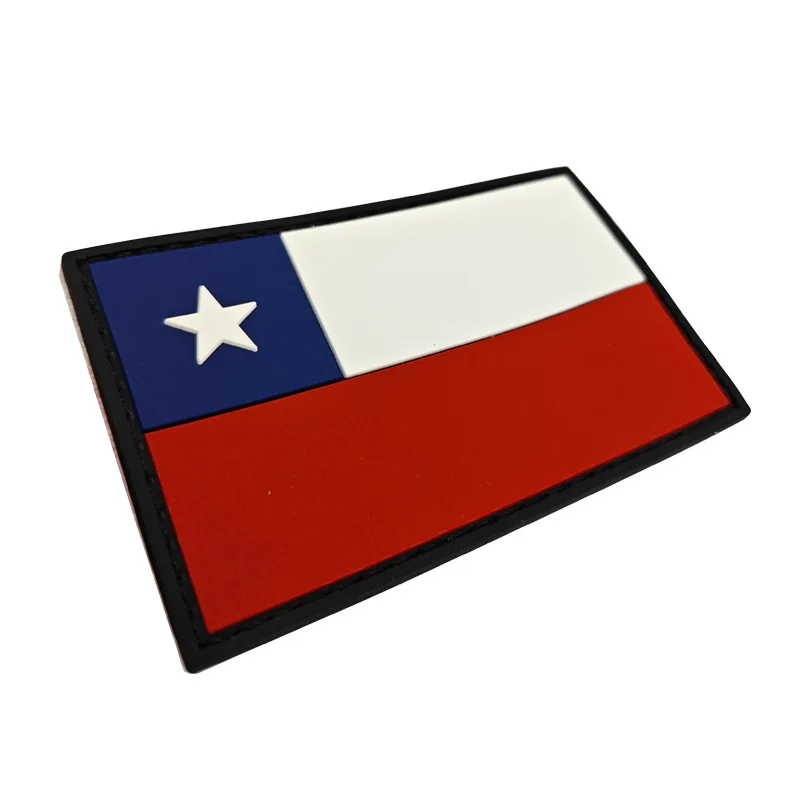 Chile National Flag PVC Rubber Patches Embroidery Flag Backpack Stickers Emblem Clothing Badges Hat Accessories Bags Appliques