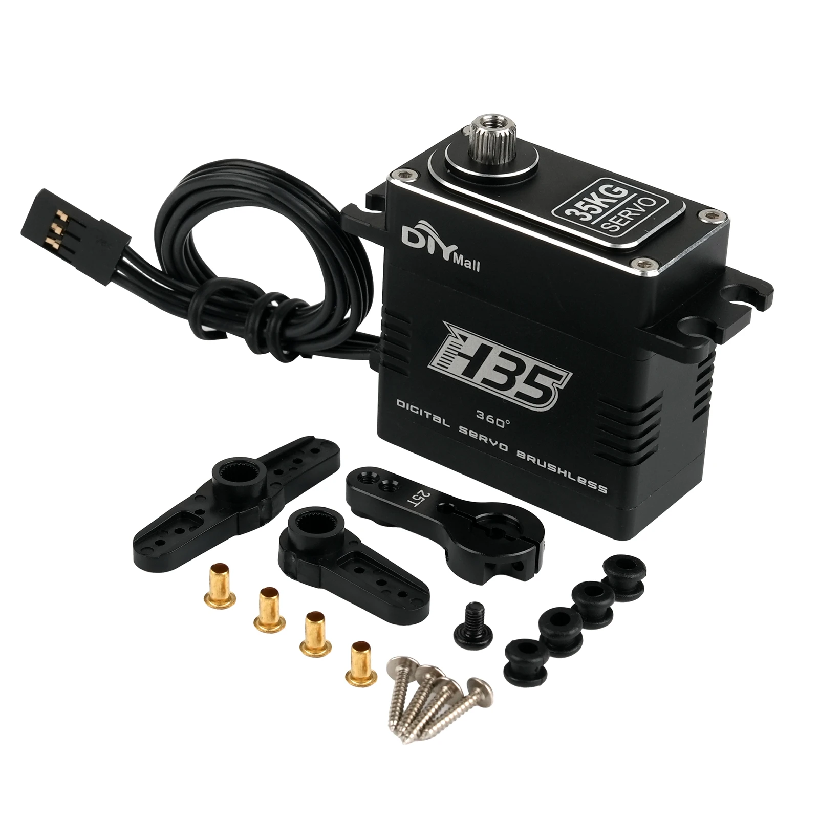 35kg High Torque Digital Servo 4.8V-8.4V Metal Gear Brushless Motor Waterproof for 1/10 1/8 RC Car Boat Airplane Crawlers