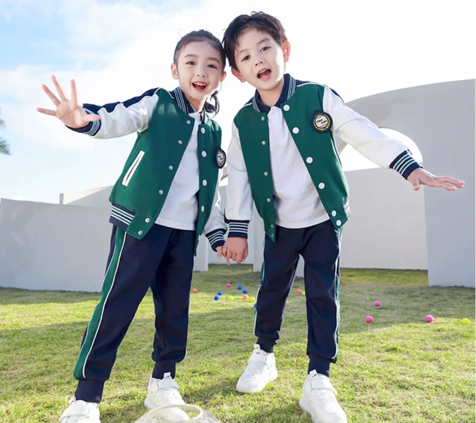 Student school uniform British style spring and autumn Sportswear three piece suit