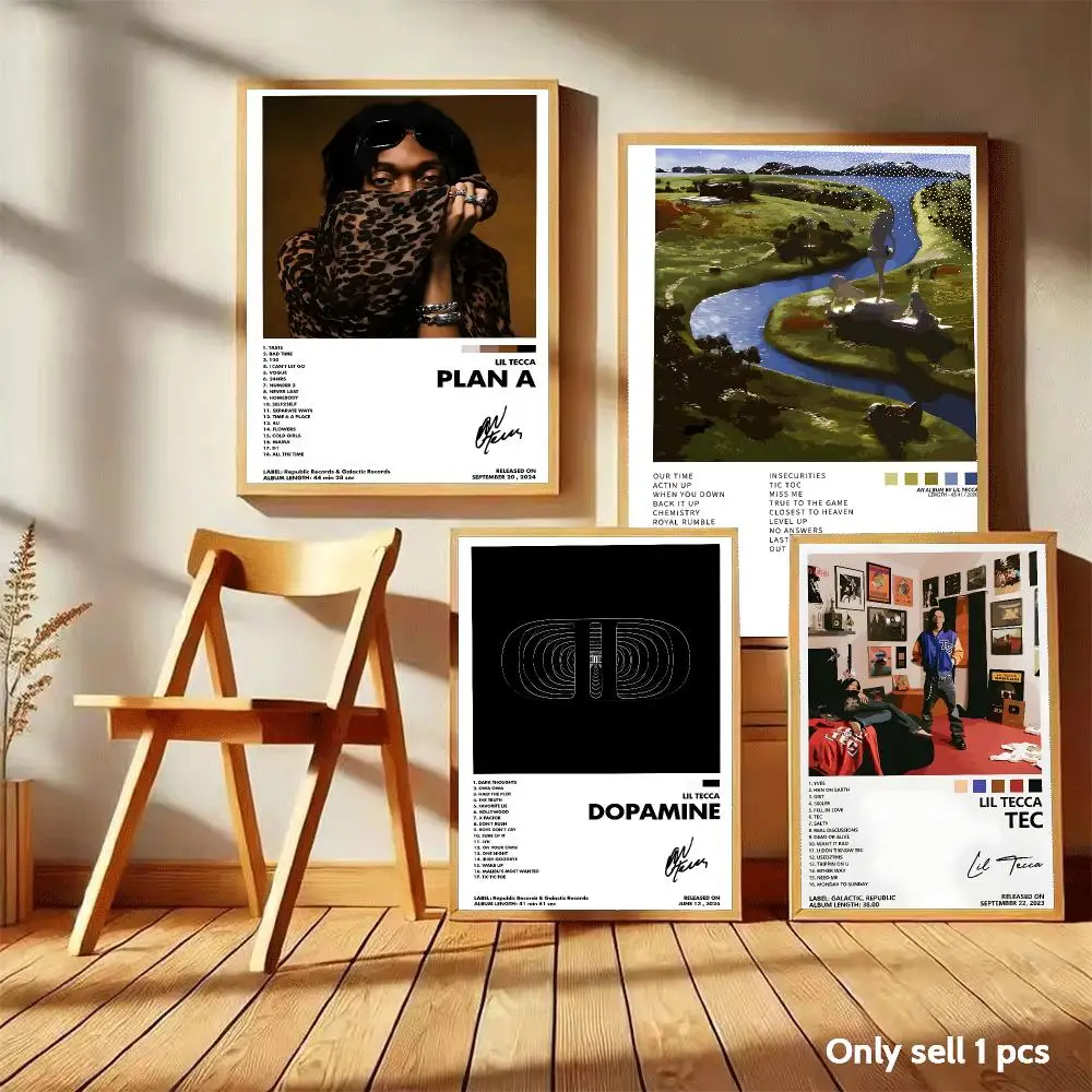 L-Lil T-Tecca Poster Home Living Bed Room Bar Hallway Sticky Wall Art Printing Aesthetic Decor