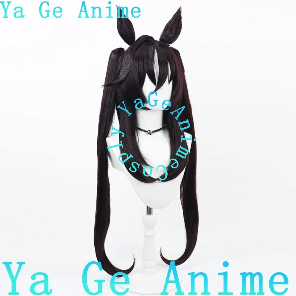 Wig Cosplay Uma Musume Pretty Derby Strong Impact dengan Telinga dan Ekor Permainan Anime Pesta Karnaval Rambut Sintetis Tahan Panas