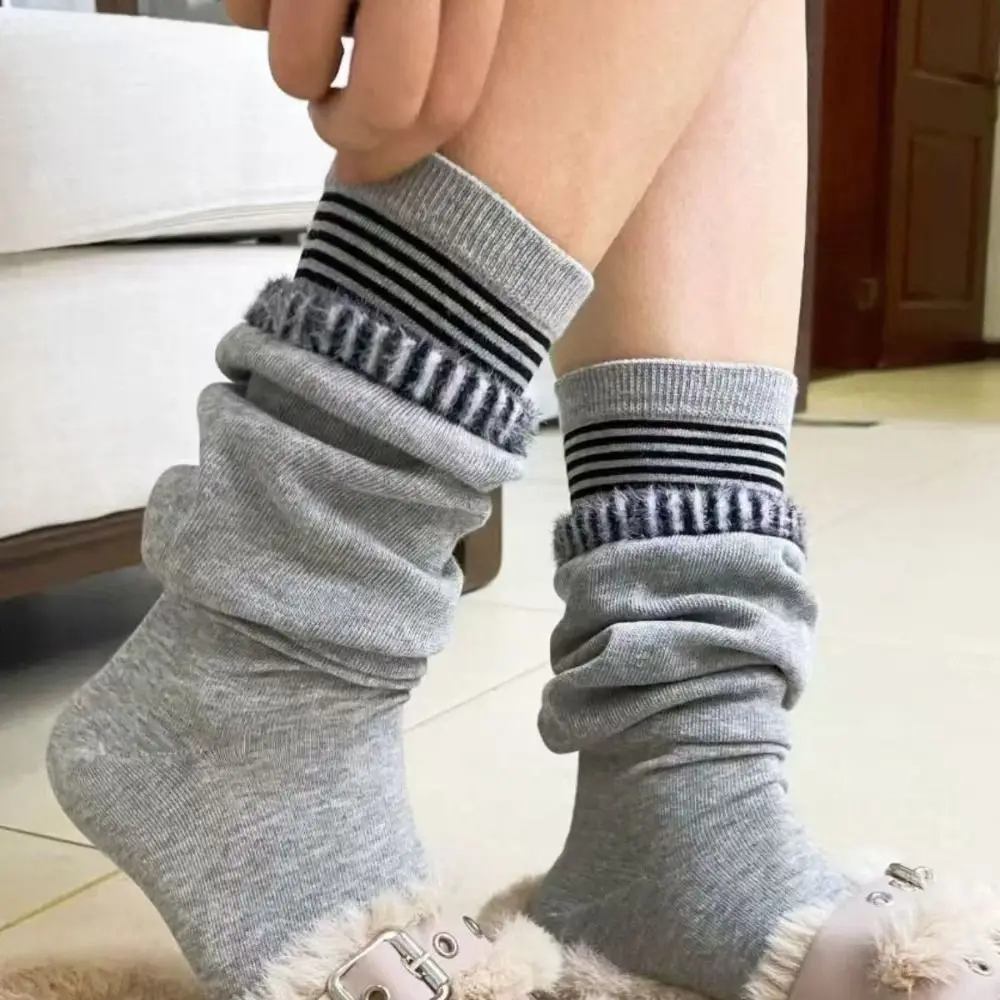 

New Knitted Hollow Calf Socks Breathable Warmth Stacked Long Tube Socks Harajuku Street Casual Mid Tube Socks Women Girls