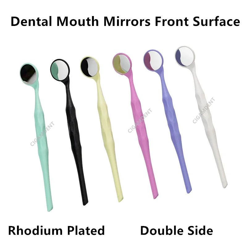 

50Pc Dental Odontoscope Rhodium Mouth Mirrors Front Surface Intraoral Photography Mirror Exam Reflector Glass Double/Single Side