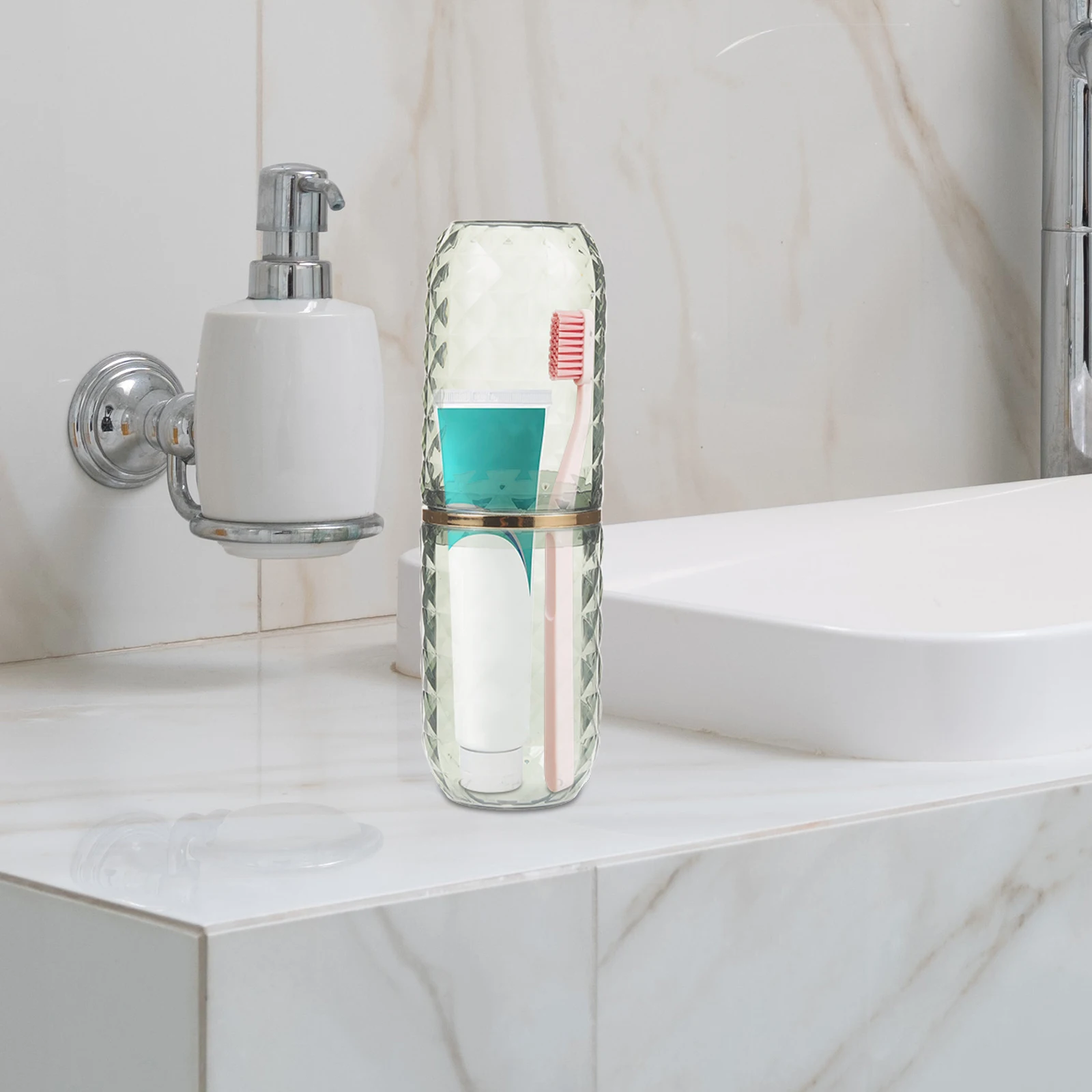 

Portable Travel Toothbrush Case Holder Lightweight Plastic Toothbrush Storage Container for Camping Hiking Bathroom Mouthwash