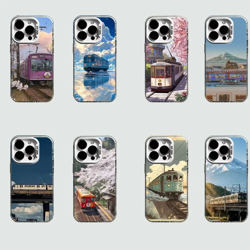 

Retro Japanese Vintage Train Hard Phone Case for IPhone 16 15 14 13 12 11 Pro Max Plus16E X XR XS Max shockproof Full Cover