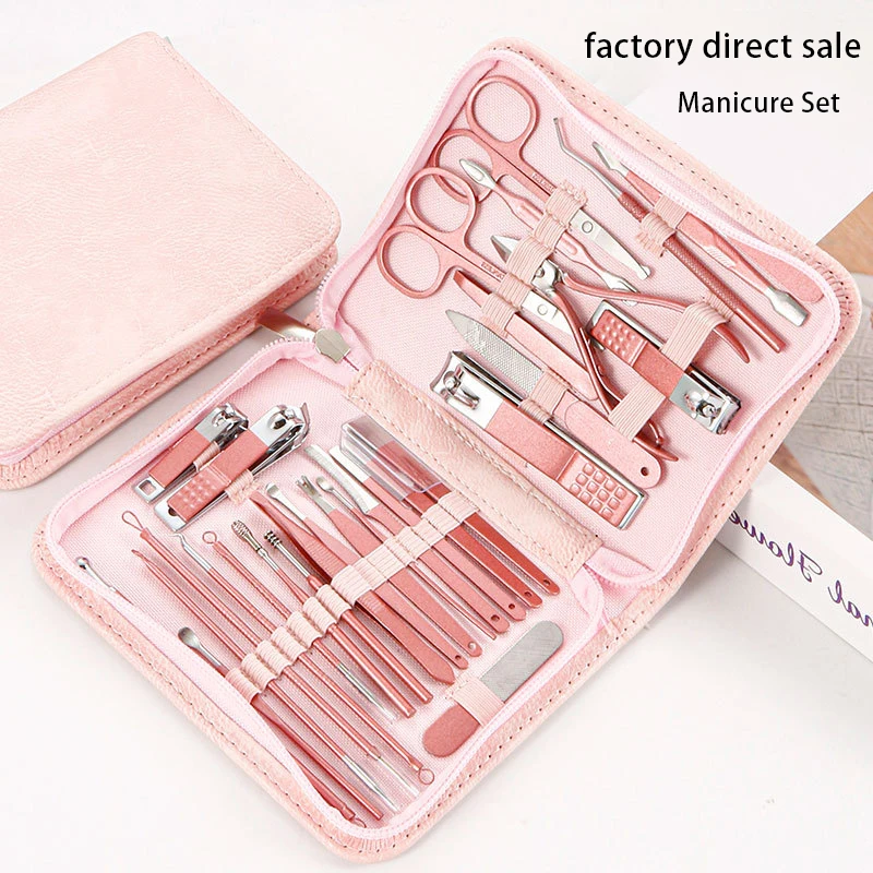 30 pcs Nail Clippers Manicure Tool Set, With Portable Travel Case, Cuticle Nippers And Cutter Kit, Professional Nail Clippers