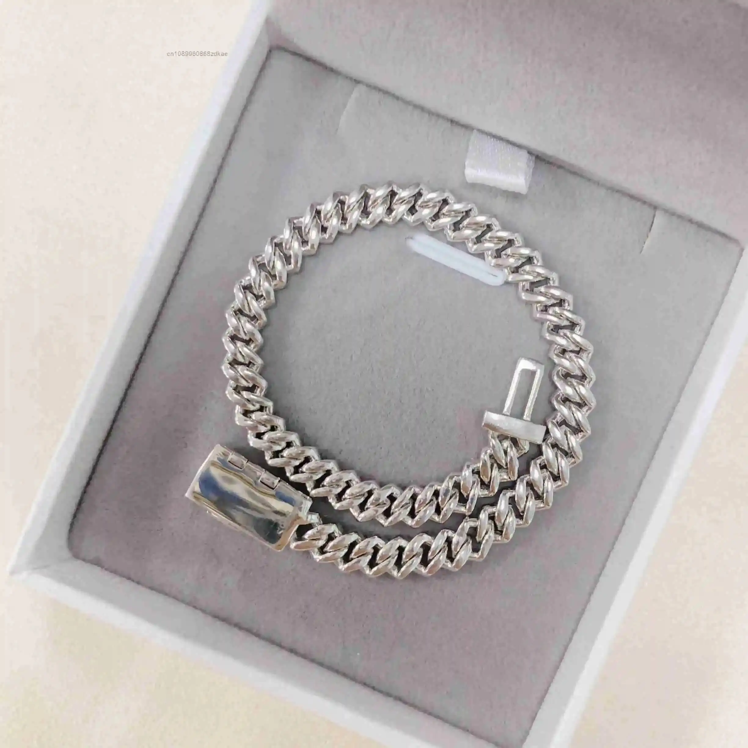 Fashion Small Iced Out Bracelet Necklace 5mm Prong Chain Cuban Link Chain Moissanite Cuban Link Bracelet for Women..