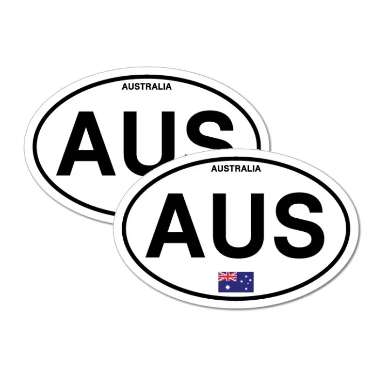 

2 упаковки овальных виниловых наклеек с флагом Австралии (код страны AUS), 120 мм x 78 мм, для бампера