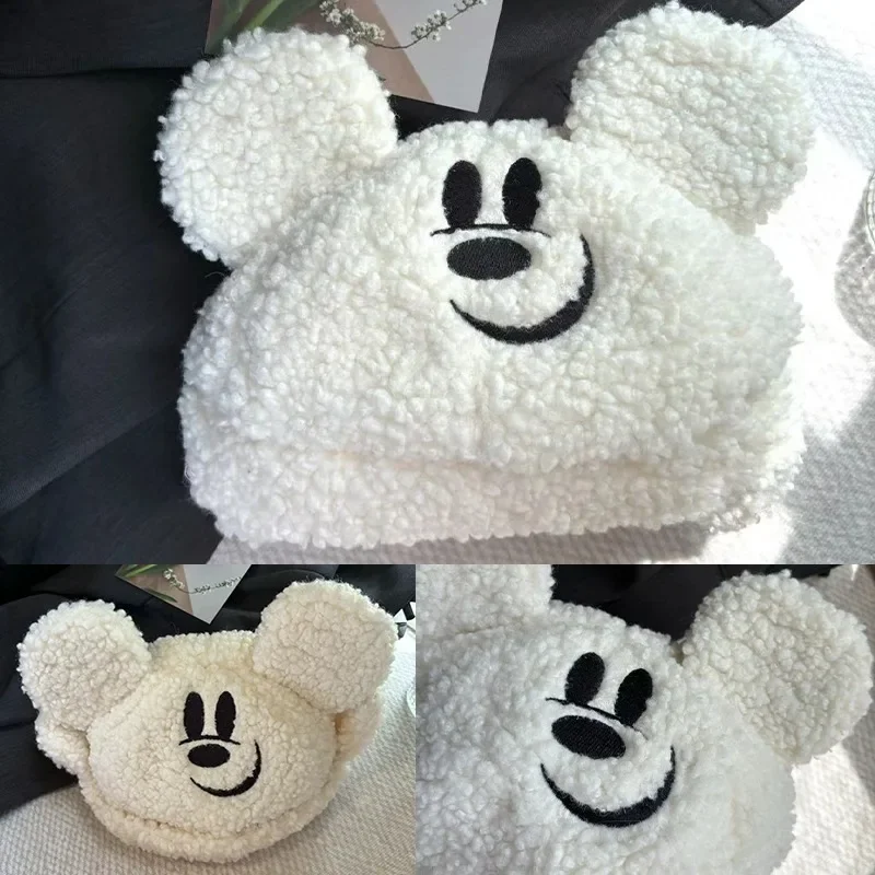 

Disney Mickey Mouse Plush Hat Women Girls Earflap Cap Adjustable Winter Warm Earmuffs Funny Cycling Cold Protection Soft Hat