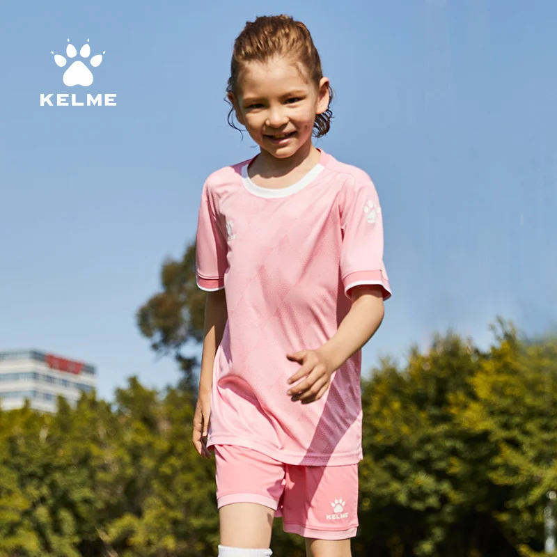 KELME Soccer Jerseys Kid Adult Football Uniforms Summer Shirt Shorts Sportswear Customize Soccer Suit Team Uniform 8151ZB1001