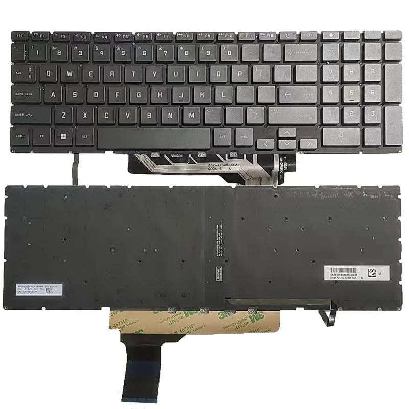 Imagem -03 - Teclado Retroiluminado dos Eua para Laptop hp Cinza e Cinza Victus 15-fa0031dx 15-fb 15-fb0015nr 15-fb1013dx 15-f0xxx