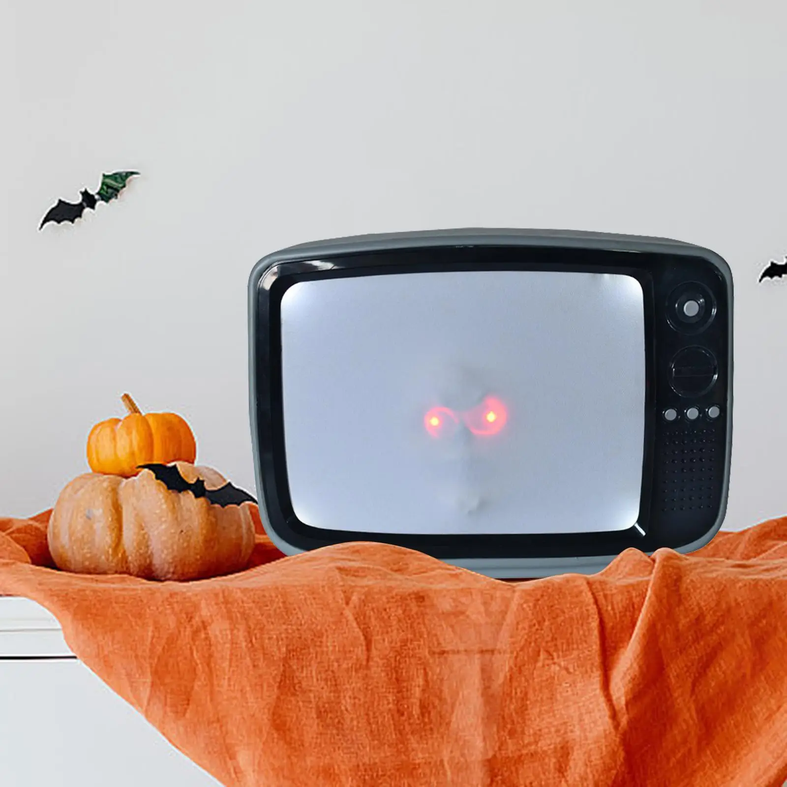 

Halloween Lighted Musical TV Haunted House Prop Ornament Halloween Decor for Coffee Table Cabinets Shelf House Bedroom Desktop