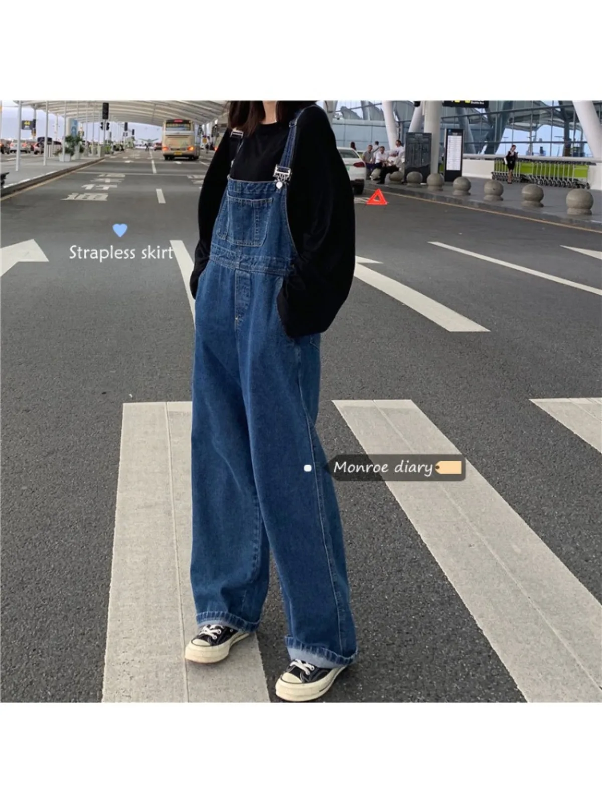 2026 New Women's Casual Wide-Leg Suspender Pants Denim Overalls with Pockets and Hooks Suitable For All Seasons