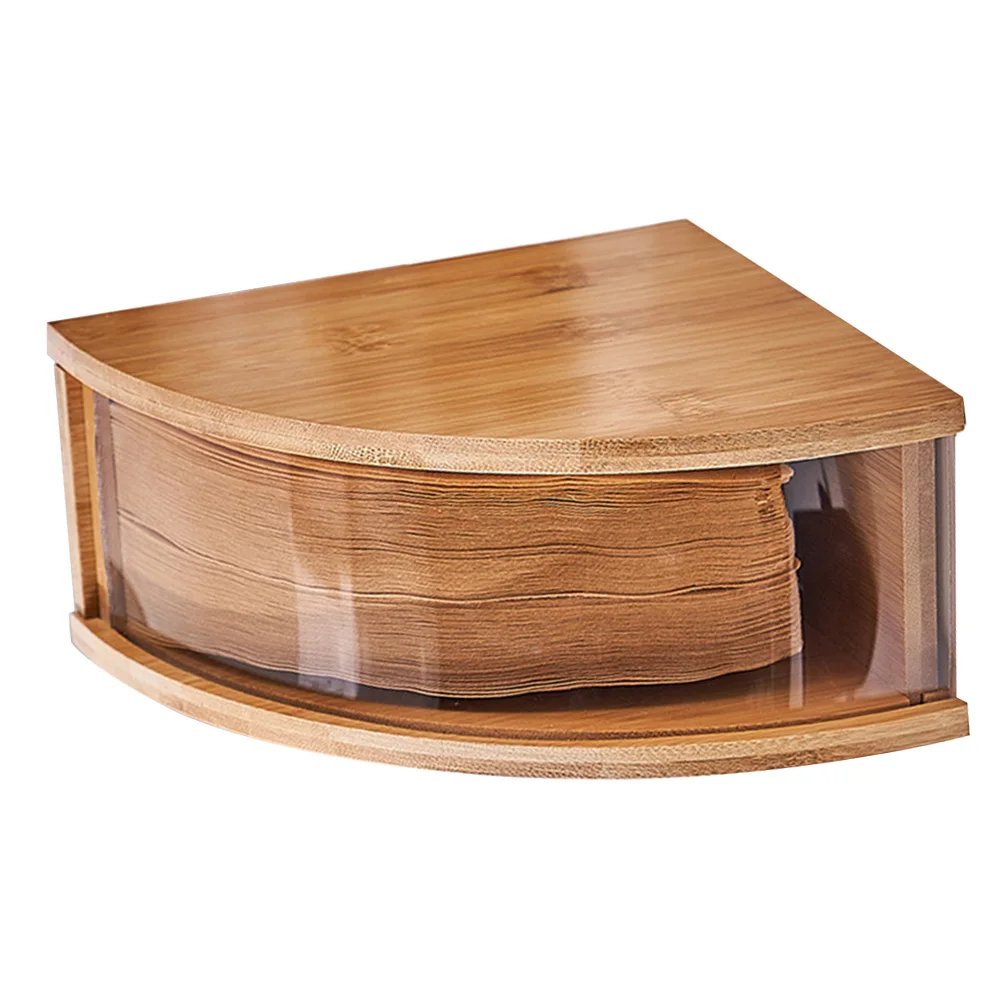 

Fan Shape Coffee Filter Paper Holder Storage Stand Organizer Wooden Grain Large Capacity Coffee Filter Rack For Home Kitchen