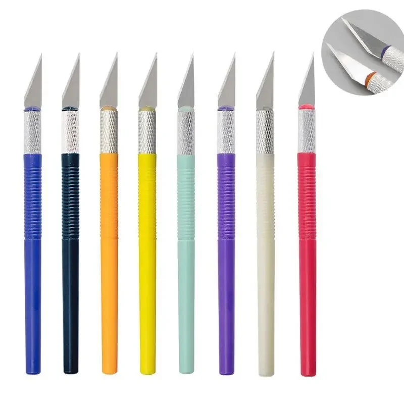 1-4Pcs Metal Carving Knife DIY Sculpture Model Making ABS Rod Art Student Cutting Knife Wood Paper Fruit Carving Blade Hand Tool
