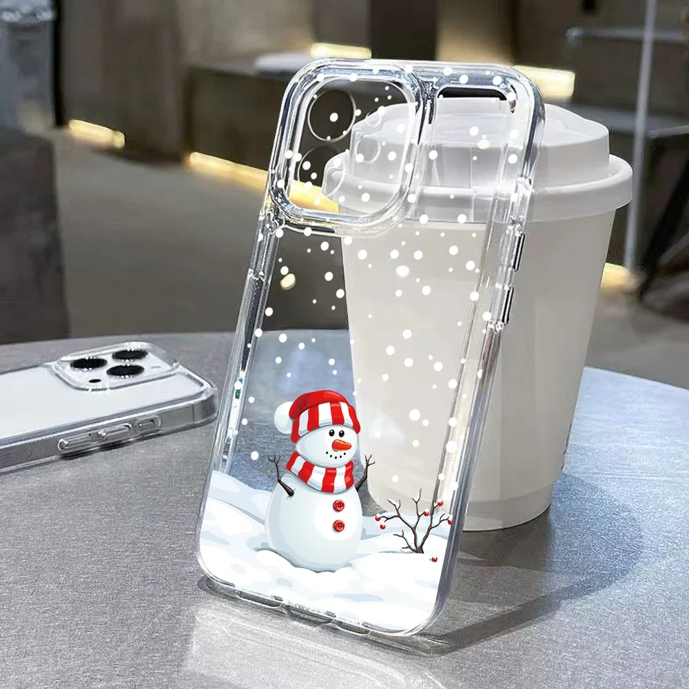 

Christmas Snowman Tree Phone Case For Samsung Galaxy S25 S23 S24 S22 Ultra Plus Shockproof Cover For Galaxy S24+ S23+ S25+ Shell