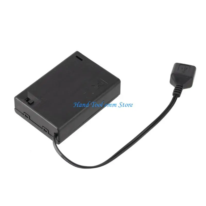 

H37F AA Battery Box AA Battery Case with USB Cable USB Battery Case Box Case