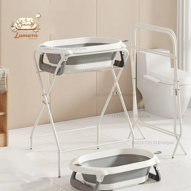 Baby Bath Tub with Stand and Temperature-Sensitive Set Foldable Bath Tub Stand with 50kg Weight Capacity For Baby Bathing