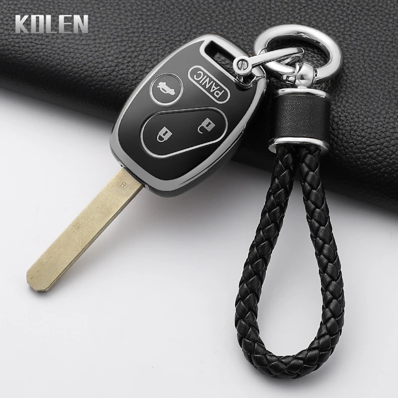 Casing Kunci Mobil TPU Fashion untuk Honda Civic Accord VII Crv Frv Insight Shuttle Stream Jazz Pelindung Gantungan Kunci Shell Fob Bag