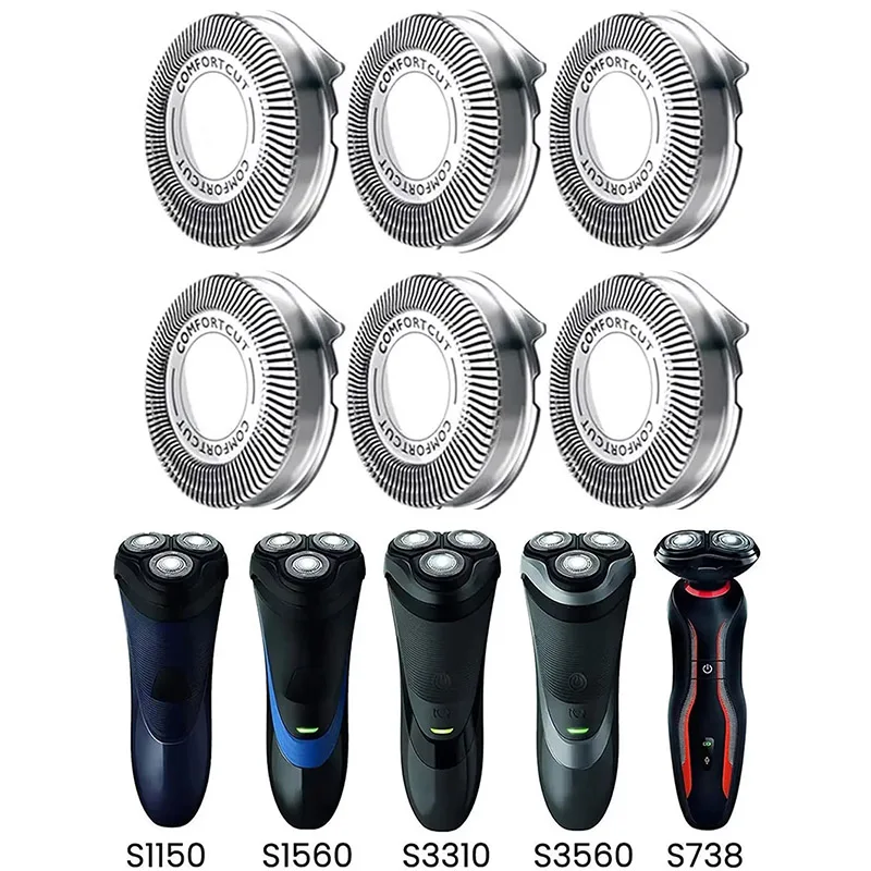 SH30 Replacement Heads for Philips Norelco Series 3000, 2000, 1000 Shavers and S738 Click and Style, ComfortCut Shaving Heads